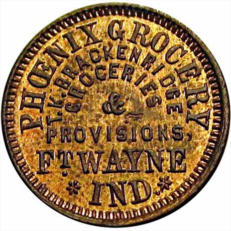 153  -  IN290C-2a  R4  MS64 Fort Wayne Indiana Civil War token