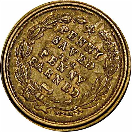 75  -  180/430 do  R8  MS62 Over 1859 Cent Patriotic Civil War token