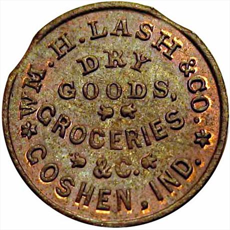 154  -  IN350D-1a  R6  MS64 Goshen Indiana Civil War token