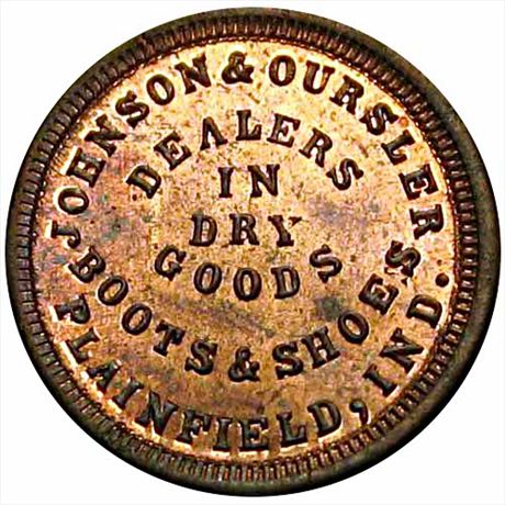 187  -  IN770A-4a  R8  MS64 Plainfield Indiana Civil War token