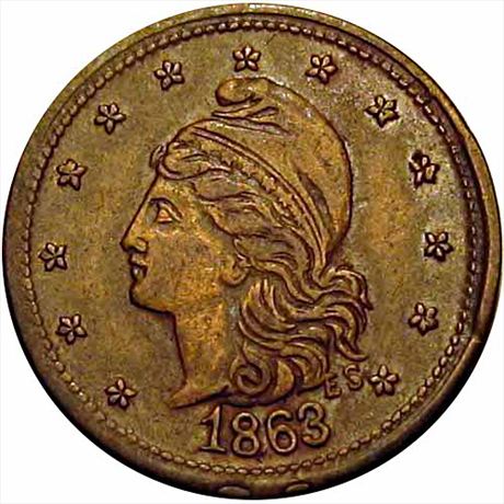 16  -   28/303 b  R5  EF  Patriotic Civil War token