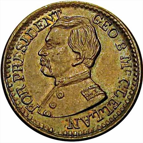 55  -  138A/150 a  R6  AU+ McClellan / Pendleton Patriotic Civil War token