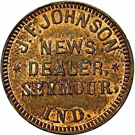 189  -  IN830A-2a  R7  MS63 Rare Town Seymour Indiana Civil War token