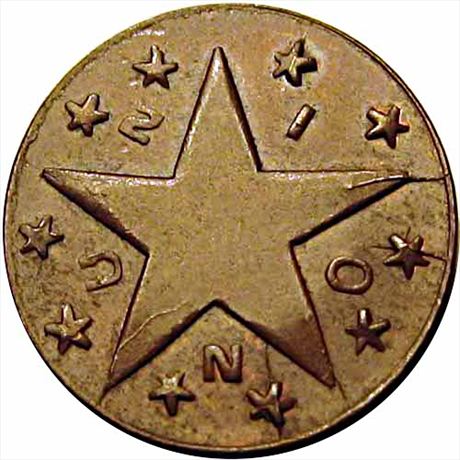 181  -  IN630A-12a  R7  MS62 Mishawaka Indiana Civil War token