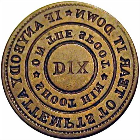 99  -  414/414 a  R9  VF+ SPOOT Brockage Patriotic Civil War token