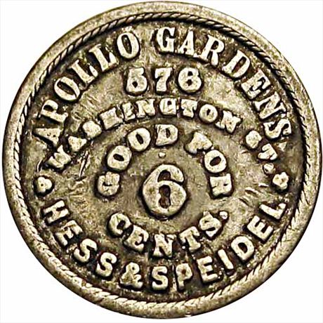 202  -  MA115Cc-2e  R6  FINE+ Boston Massachusetts Civil War token