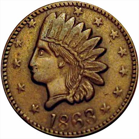 178  -  IN630A- 6a  R3  VF+ Mishawaka Indiana Civil War token