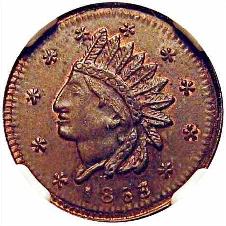 26  -   77/331 a  R4 NGC MS63  Patriotic Civil War token