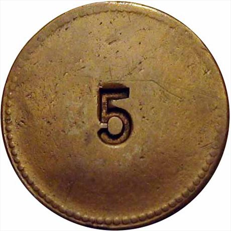 5  -    3/464A b  R9  VF Rare reverse die Patriotic Civil War token