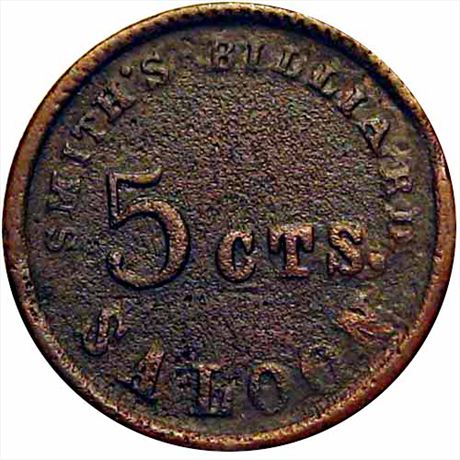 137  -  IL535B-1a  R9  FINE Rare Town Macomb Illinois Civil War token