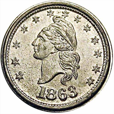 4  -    1/436 e  R7  MS64 White Metal Patriotic Civil War token