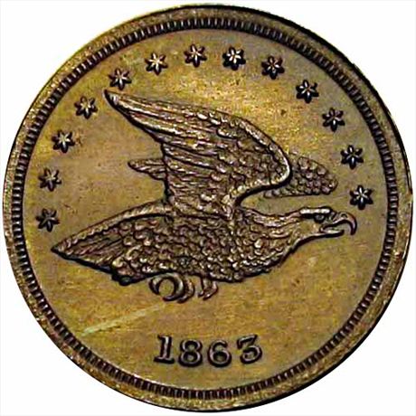 126  -  IL150AG-2a  R9  AU+ Rare Merchant Chicago Illinois Civil War token