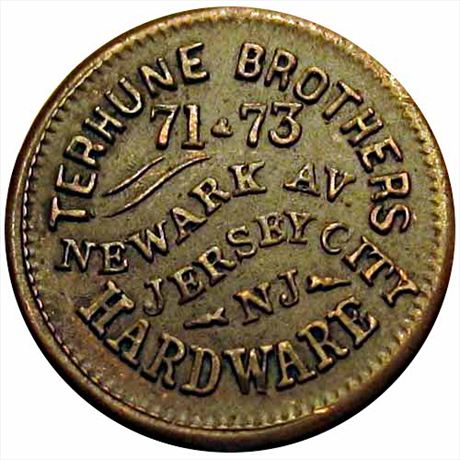 307  -  NJ350A-1a  R2  VF+ Jersey City New Jersey Civil War token