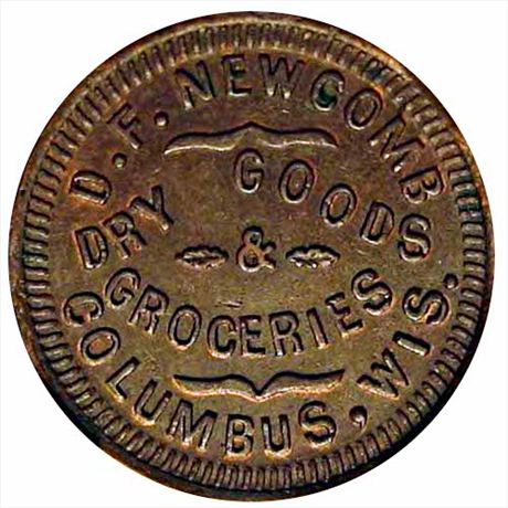 453  -  WI120C-1a  R5 NGC MS62 Columbus Wisconsin Civil War token