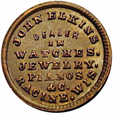 497  -  WI700C-4a  R6  AU Racine Wisconsin Civil War token
