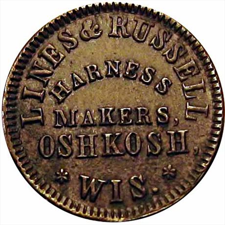 492  -  WI620J-1a  R3  EF Oshkosh Wisconsin Civil War token