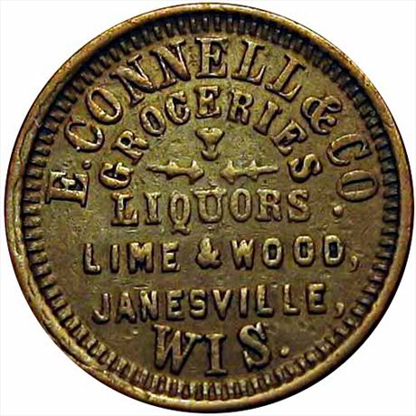 461  -  WI300D-3a  R5  EF Janesville Wisconsin Civil War token