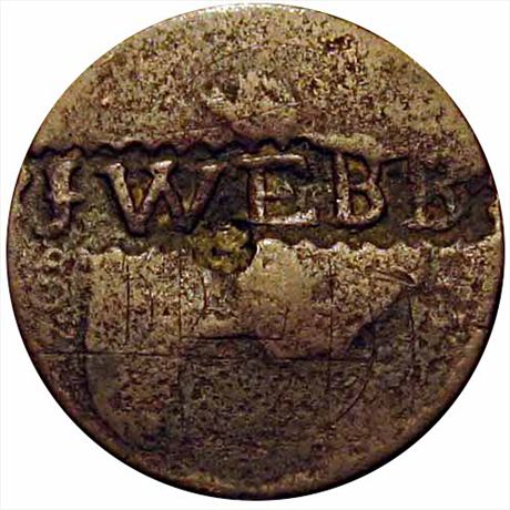 536  -  J. WEBB Baltimore Maryland Counterstamped 1802 Large Cent
