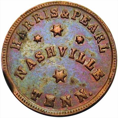 444  -  TN690B-1a  R9  EF Nashville Tennessee Civil War token