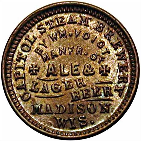 469  -  WI410L-1a  R6  MS62 Madison Wisconsin Civil War token