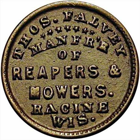 499  -  WI700G-2a  R5  EF Racine Wisconsin Civil War token