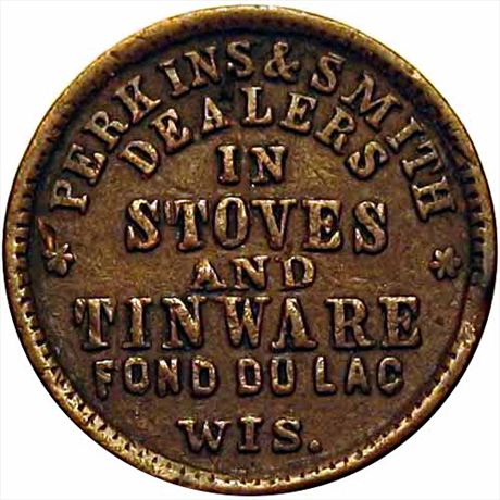 458  -  WI220J-2a  R6  VF Fond du Lac Wisconsin Civil War token