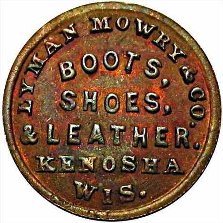 463  -  WI330D-2a  R7  AU+ Kenosha Wisconsin Civil War token