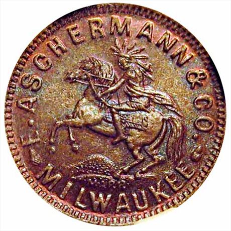 472  -  WI510 A-1a  R5 NGC MS65 Milwaukee Wisconsin Civil War token