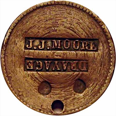 530  -  J. J. MOORE / DRAYAGE    VF Counterstamped 1830's Large Cent