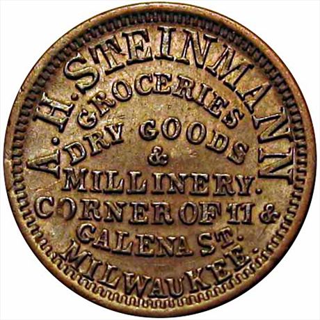 484  -  WI510AL-1a  R3  AU Milwaukee Wisconsin Civil War token