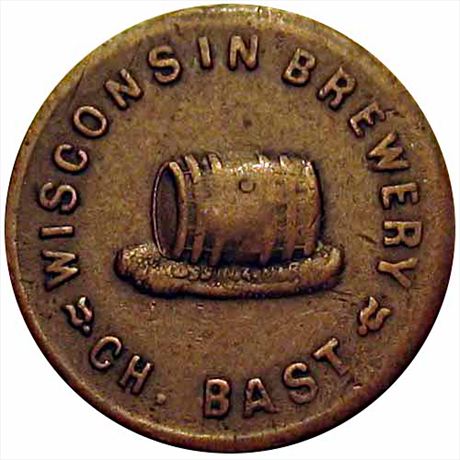 473  -  WI510 B-1a  R5  VF+ Beer Barrel Milwaukee Wisconsin Civil War token