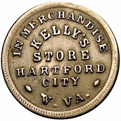 445  -  WV260A-2c  R9  EF Hartford City West Virginia Civil War token