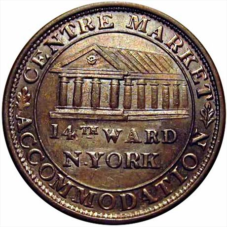 576  -  LOW 111 / HT-240  R1  MS63 1837 New York Hard Times token