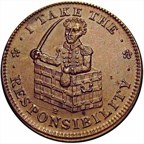 549  -  LOW  44 / HT-69  R1  AU Andrew Jackson Sword Hard Times token