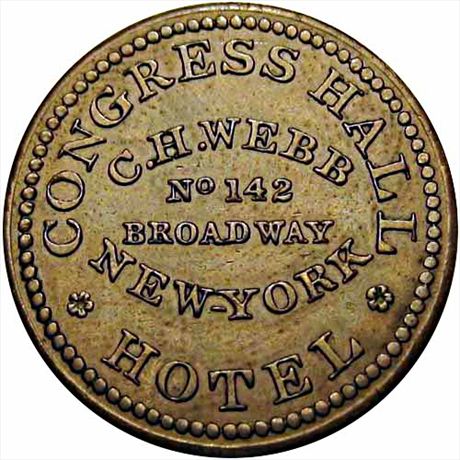 624  -  LOW 392 / HT-337  R3  EF+ Hotel New York Hard Times token
