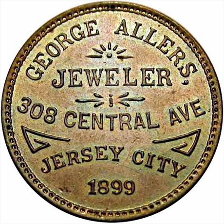 697  -  MILLER NJ 26    MS63 Time Is Money Jersey City New Jersey Merchant Token