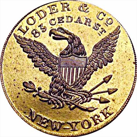 753  -  MILLER NY  475    MS64  New York Merchant Token