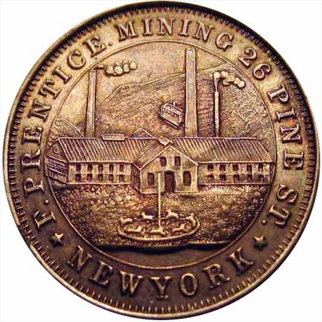 776  -  MILLER NY  644    MS63 Silver Mining New York Merchant Token