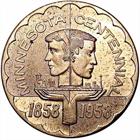 954  -  HK-518a  R3  MS65 1958 Minnesota Centennial So-Called Dollar
