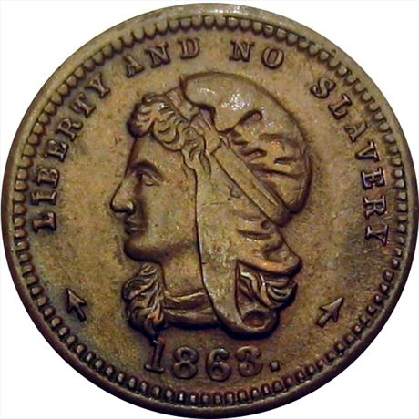 15  -   36/340 a  R2  AU+ Anti Slavery Patriotic Civil War token