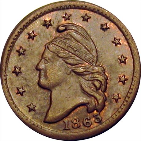 12  -   22/442 a  R2  MS62  Patriotic Civil War token