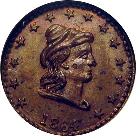 19  -   42/336 a  R4 NGC MS63  Patriotic Civil War token