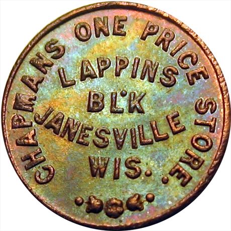 483  -  WI300C-2a  R9  AU Janesville Wisconsin Civil War token