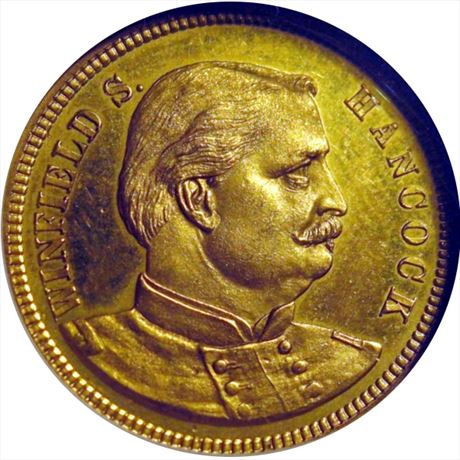 906  -  WSH 1880-3   NGC MS64 Hancock 1880 Political Campaign token
