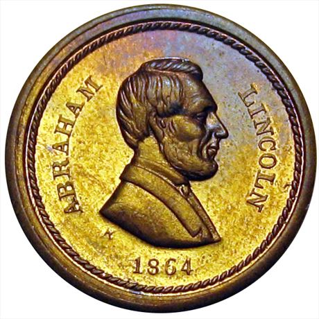 46  -   96/129 b  R9  MS63 Abraham Lincoln Patriotic Civil War token