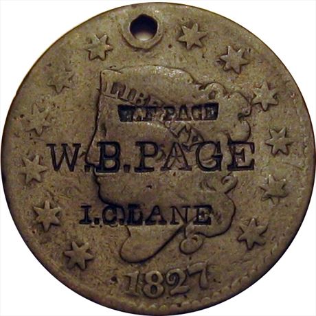 550  -  W. F. PAGE / W. B. PAGE / I. C. LANE on 1827 Large Cent