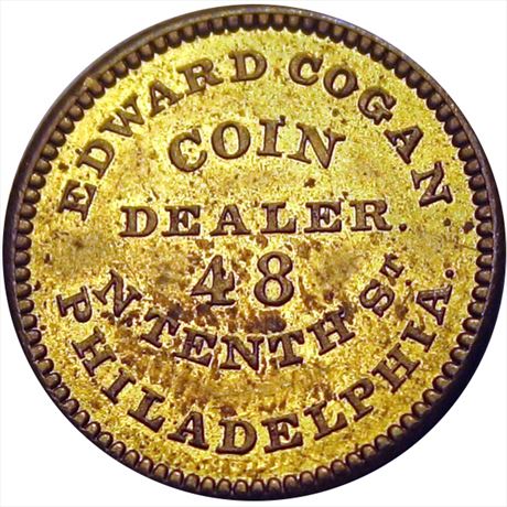 749  -  MILLER PA  90B    MS62 Coin Dealer Pennsylvania Merchant token