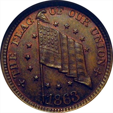 99  -  207/410 a  R1 NGC MS65  Patriotic Civil War token