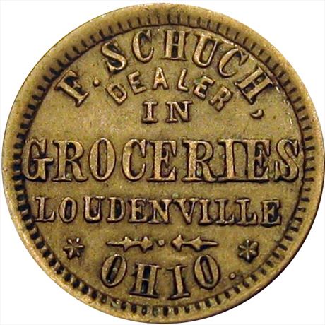 419  -  OH485A-1d  Unlisted  EF+ Copper Nickel Loudenville Ohio Civil War token