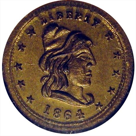 23  -   46/339 b  R7 NGC MS64 Brass Patriotic Civil War token